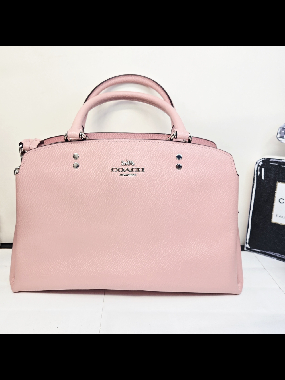 Coach Pink Pebble Leather Satchel